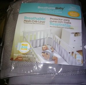 Breathable mesh crib liner
